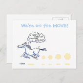 住所おもしろいはがきの馬漫画変更 案内ポストカード (正面/裏面)