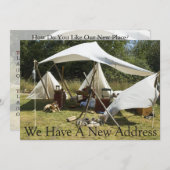 住所おもしろいカードのプライベート変更 – Camp 案内状 (正面/裏面)