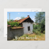 住所おもしろいカード老朽化した旧宅の変更 案内ポストカード (正面/裏面)