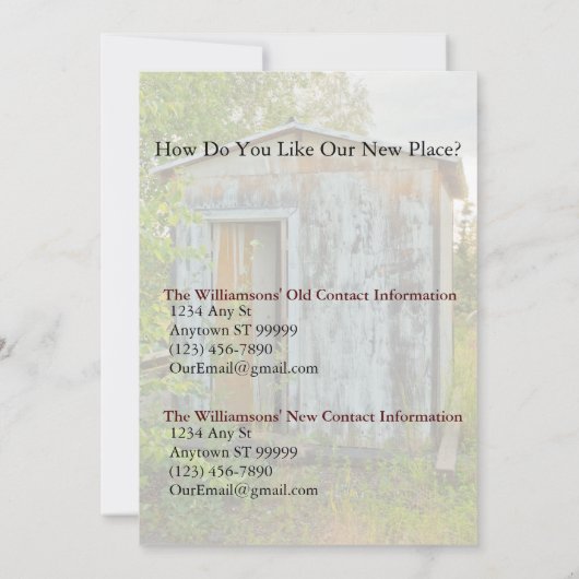 住所おもしろいカード1ルームホームのプライベート変更 案内状 (裏面)