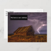 住所おもしろい変更カードはがき 案内ポストカード (正面/裏面)