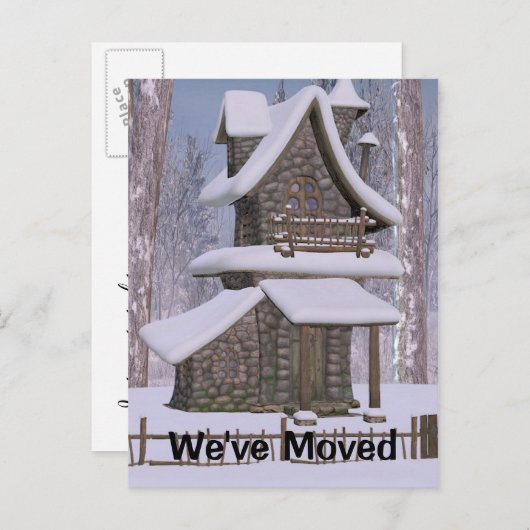 住所お洒落の石家変更ポストカード 案内ポストカード (正面/裏面)