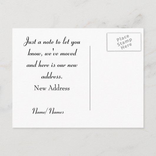 住所お洒落の石家変更ポストカード 案内ポストカード (裏面)