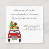 住所お知らせ、クリスマスカーとギフト エンクロージャーカード (裏面)