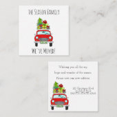 住所お知らせ、クリスマスカーとギフト エンクロージャーカード (正面/裏面)