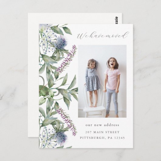 住所かわいらしの変更の緑の写真 ポストカード (正面/裏面)