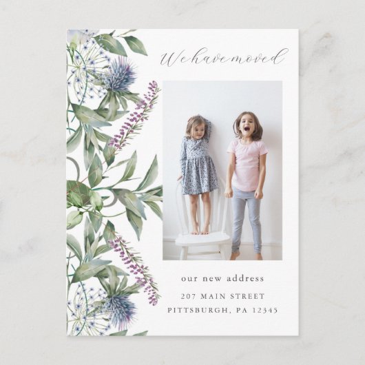 住所かわいらしの変更の緑の写真 ポストカード (正面)