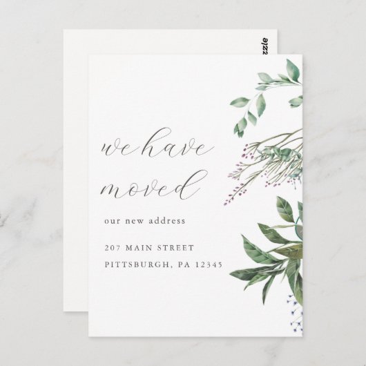 住所かわいらし引っ越しましたの緑の変化 ポストカード (正面/裏面)