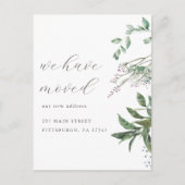 住所かわいらし引っ越しましたの緑の変化 ポストカード (正面)