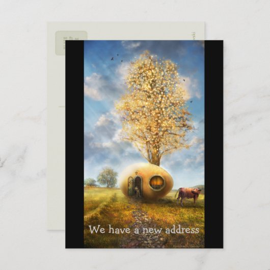 住所が変わった | エッグハおもしろいウス 案内ポストカード (正面/裏面)
