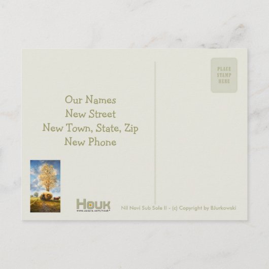 住所が変わった | エッグハおもしろいウス 案内ポストカード (裏面)