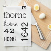 住所と通り名パーソナライズされた（白） キッチンタオル (四つ折り)