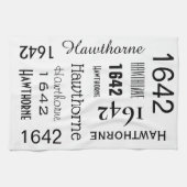 住所と通り名パーソナライズされた（白） キッチンタオル (横)