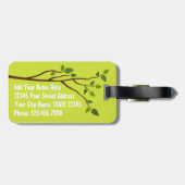 住所と電話番号がついたかわいい漫画フクロウ ラゲッジタグ (裏面横)