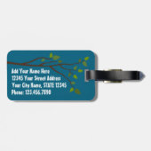 住所と電話番号がついたかわいい漫画フクロウ ラゲッジタグ (裏面横)