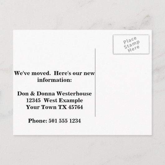 住所のおもしろい変更の可能性 案内ポストカード (裏面)