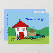 住所のおもしろい変更ハウスカードを移動する 案内ポストカード (正面/裏面)