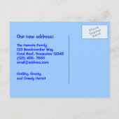 住所のおもしろい変更ハウスカードを移動する 案内ポストカード (裏面)
