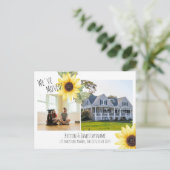 住所のひまわり写真付き 案内ポストカード (スタンド正面)