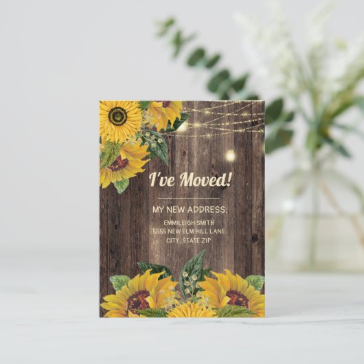 住所のひまわり灯列の変更素朴 ポストカード (スタンド正面)