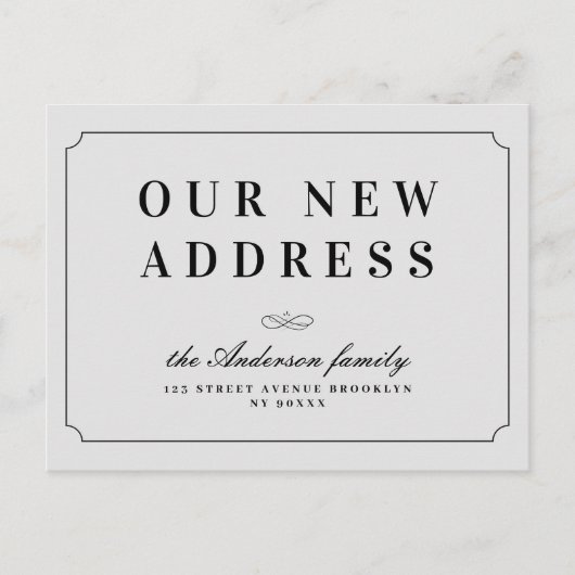 住所のエレガントクラシック枠の灰色の変更 ポストカード (正面)