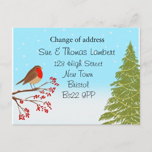 住所のクリスマス変更 案内ポストカード (正面)