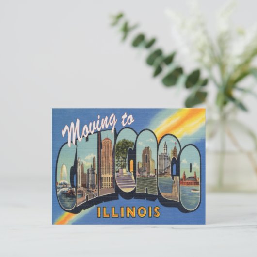 住所のシカゴヴィンテージスタイル変更に移動中 ポストカード (スタンド正面)