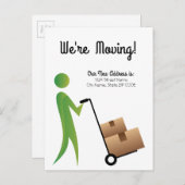 住所のスティック図形男性の変更 案内ポストカード (正面/裏面)