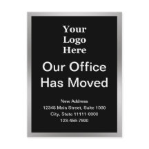 住所のビジネス変更ブラック&シルバーテンプレート