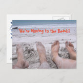住所のビーチおもしろい変更への移動 案内ポストカード (正面/裏面)