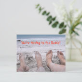 住所のビーチおもしろい変更への移動 案内ポストカード (スタンド正面)