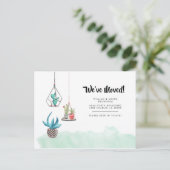 住所のミニマルな変更Boho Plants移動 案内ポストカード (スタンド正面)