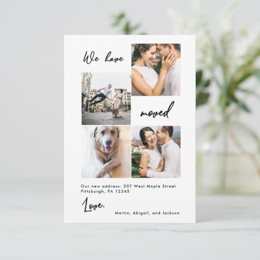 住所のモダン変更のお知らせ写真 サンキューカード (スタンド正面)