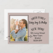 住所のモダン変更フォトポストカード 案内ポストカード (正面/裏面)