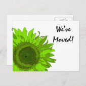 住所のライムグリーンサンフラワー変更 案内ポストカード (正面/裏面)