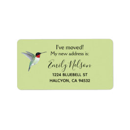 住所のルビーの喉のハミングバード変更 ラベル