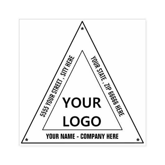 住所のロゴ名の三角形スタンプパーソナライズされた ラバースタンプ (インプリント)