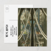 住所のヴィンテージ変更ブルックリンブリッジニューヨーク 案内ポストカード (正面/裏面)