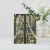 住所のヴィンテージ変更ブルックリンブリッジニューヨーク 案内ポストカード (スタンド正面)