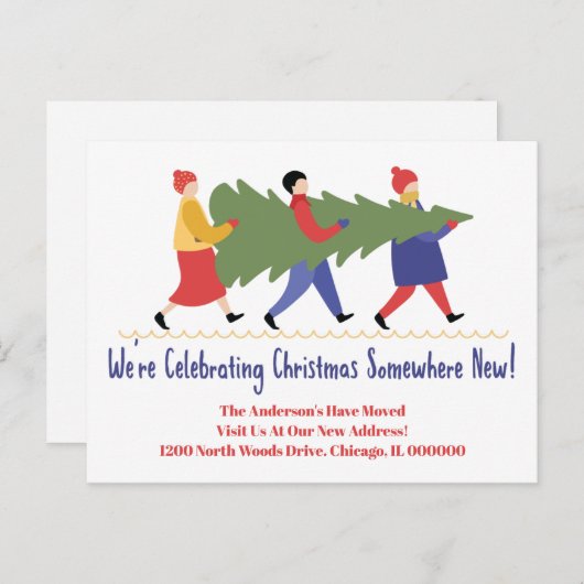 住所の休日の変更の新しい自宅住所 案内ポストカード (正面/裏面)