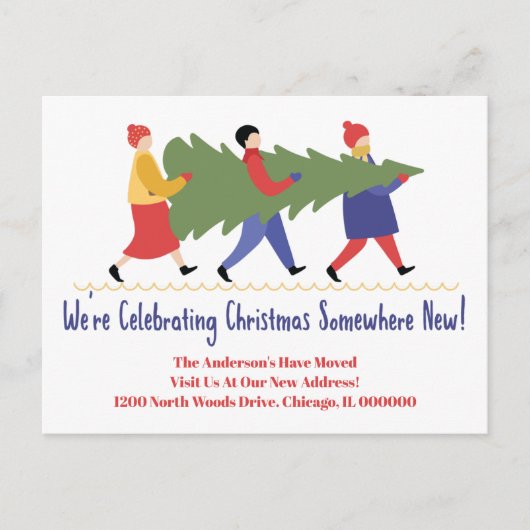 住所の休日の変更の新しい自宅住所 案内ポストカード (正面)