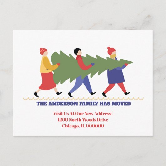 住所の休日の変更新しい自宅住所のアナウンス 案内ポストカード (正面)