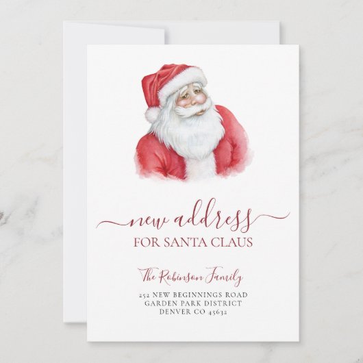 住所の休日の移動のクリスマス変更 案内状 (正面)