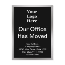 住所の会社変更ブラック&シルバー両面
