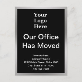 住所の会社変更ブラック&シルバー両面 ポストカード