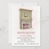 住所の変更のお知らせ、暖炉 招待状 (正面)