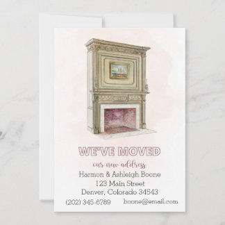 住所の変更のお知らせ、暖炉 招待状