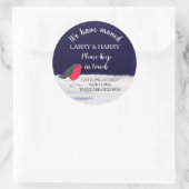 住所の変更の冬のクリスマスロビン ラウンドシール (バッグ)