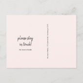 住所の変更の水色の葉写真赤面 案内ポストカード (裏面)