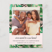 住所の変更の水色の葉写真赤面 案内ポストカード (正面)